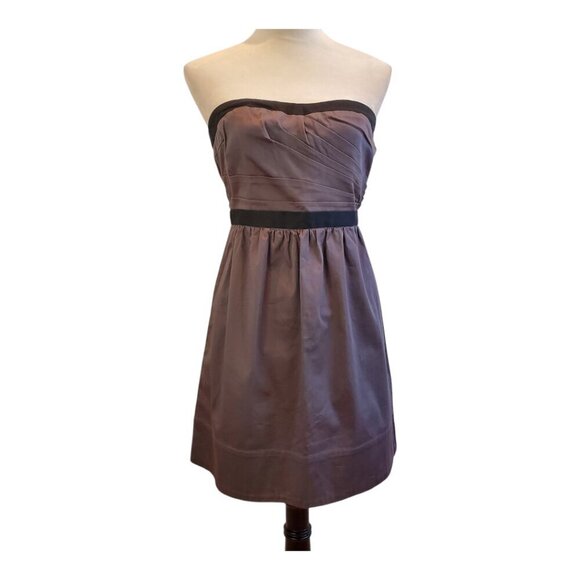 AMERICAN EAGLE SZ 2 Purple/Taupe Pleated design Gathered Skirt Strapless Dress - Picture 2 of 7